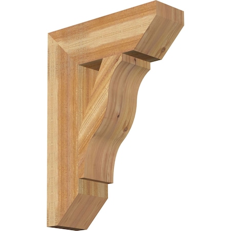 Ekena Millwork Funston Slat Rough Sawn Bracket, Western Red Cedar, 6"W x 20"D x 28"H BKT06X20X28FST06RWR